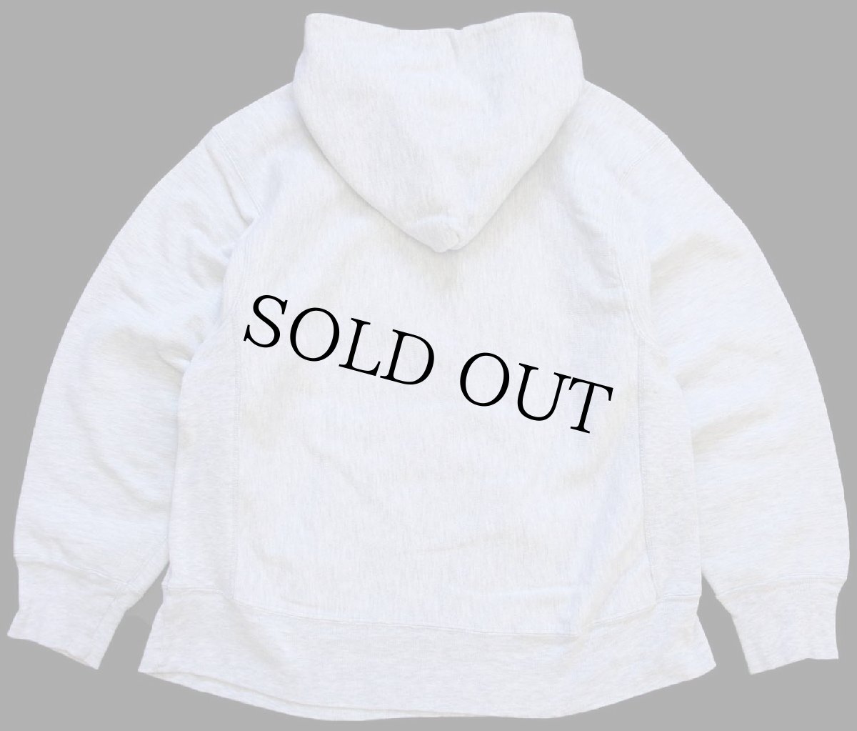 画像2: 80s USA製 Championチャンピオン PRINCETON 染み込みプリント リバースウィーブ スウェットパーカー 杢グレー L★フーディー (2)