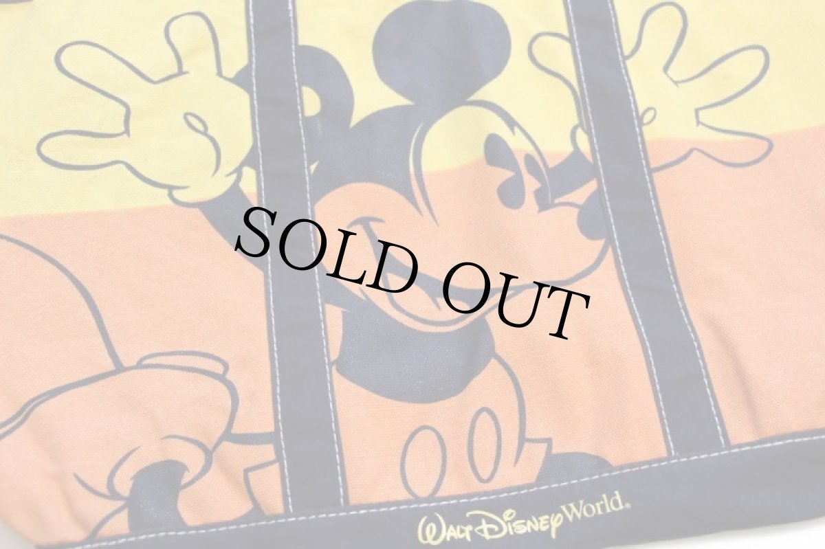 画像4: DISNEY PARKS ディズニー ミッキー マウス バイカラー キャンバス トートバッグ (4)