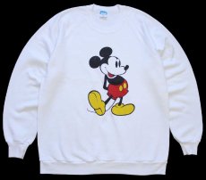 画像1: 80s USA製 Disneyディズニー ミッキー マウス スウェット 白 XL (1)