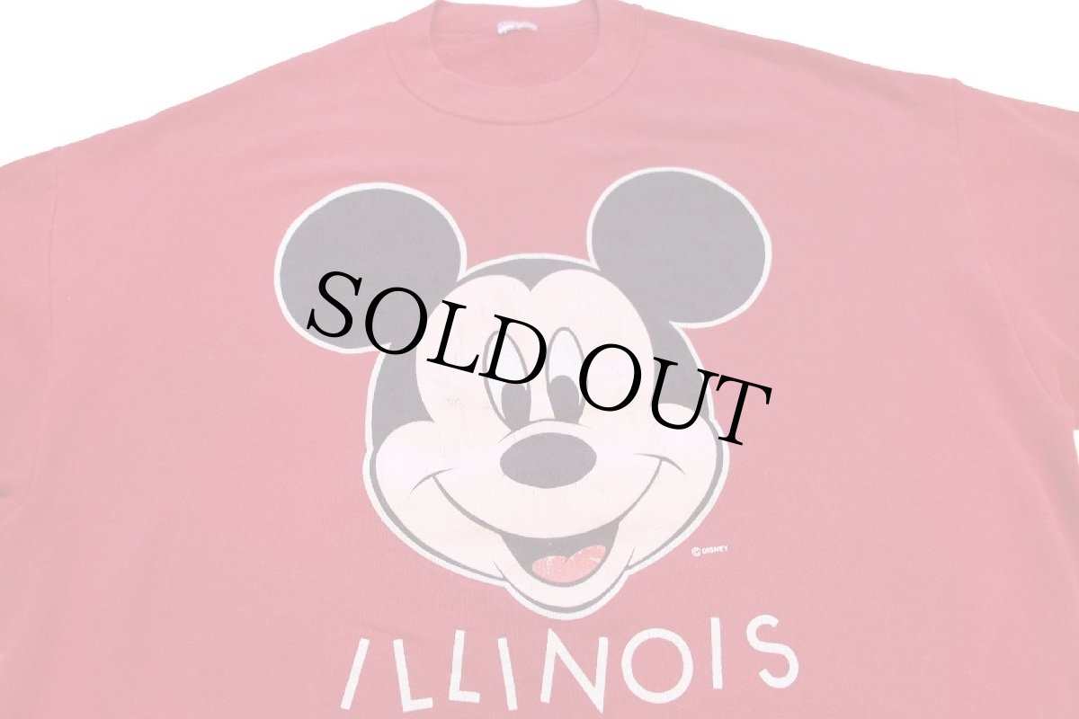 画像3: 90s Disneyディズニー ミッキー マウス ILLINOIS スウェット 赤 (3)