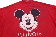 画像3: 90s Disneyディズニー ミッキー マウス ILLINOIS スウェット 赤 (3)