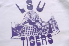 画像5: 80s USA製 LSU TIGERS タイガー スウェットパーカー 白 M (5)