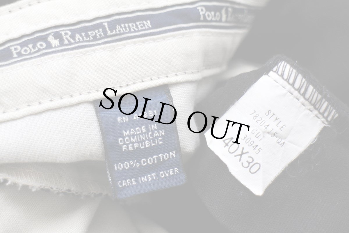 画像6: 90s ポロ ラルフローレン GORDON PANT コットン チノパン 黒 w40 L30 (6)