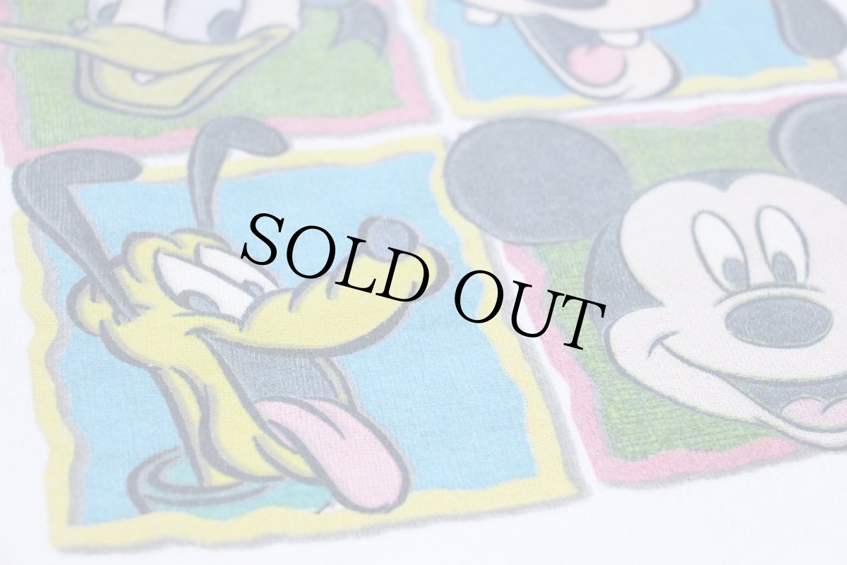 画像4: 90s USA製 Disneyディズニー ミッキー マウス ドナルドダック グーフィー プルート モックネック スウェット 白 XL (4)