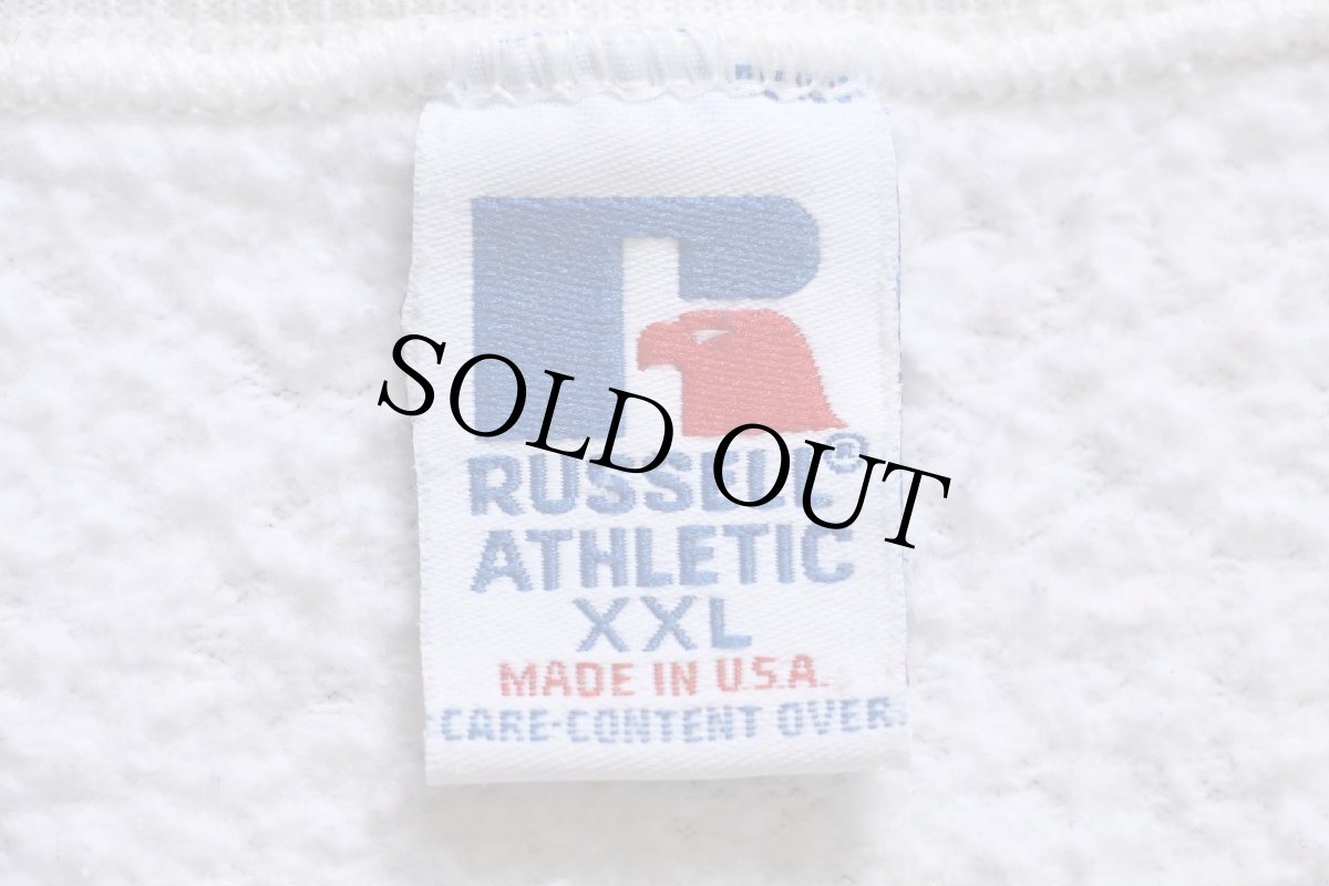 画像5: 90s USA製 RUSSELLラッセル AUBURN UNIVERSITY 前V スウェット オフホワイト XXL★特大 (5)