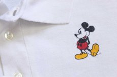 画像4: 90s USA製 Disneyディズニー MICKEY MOUSEミッキー マウス 長袖ポロシャツ 白×青 (4)