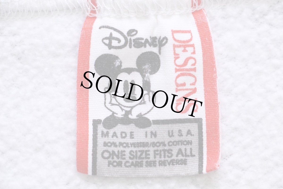 画像5: 90s USA製 Disneyディズニー ミッキー マウス 刺繍 モックネック ハーフジップ スウェット 杢ライトグレー (5)