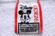 画像5: 90s USA製 Disneyディズニー ミッキー マウス 刺繍 モックネック ハーフジップ スウェット 杢ライトグレー (5)