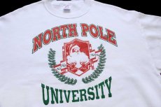 画像3: 80s USA製 NORTH POLE UNIVERSITY HO HO HO HO サンタクロース スウェット 白 XL (3)