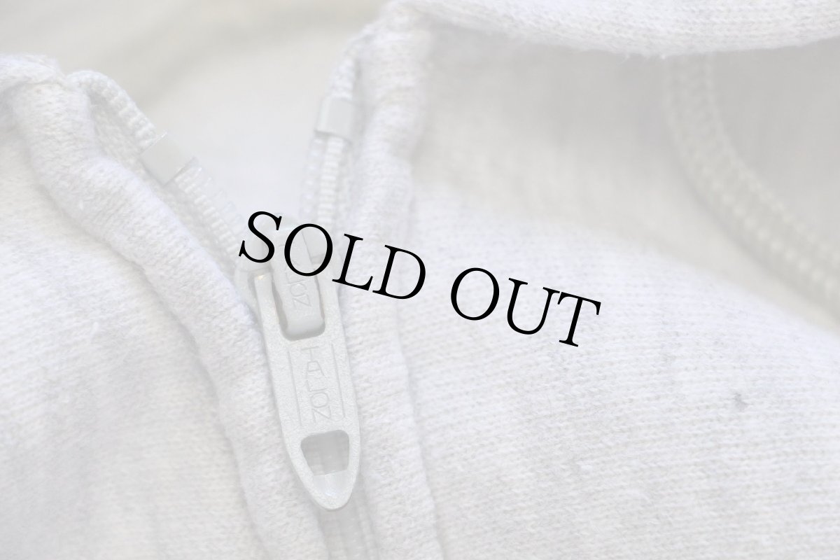 画像6: 90s 米軍 U.S.ARMY ロゴ リバースウィーブ スウェット ジップパーカー 杢グレー (6)