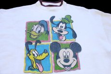 画像3: 90s USA製 Disneyディズニー ミッキー マウス ドナルドダック グーフィー プルート モックネック スウェット 白 XL (3)