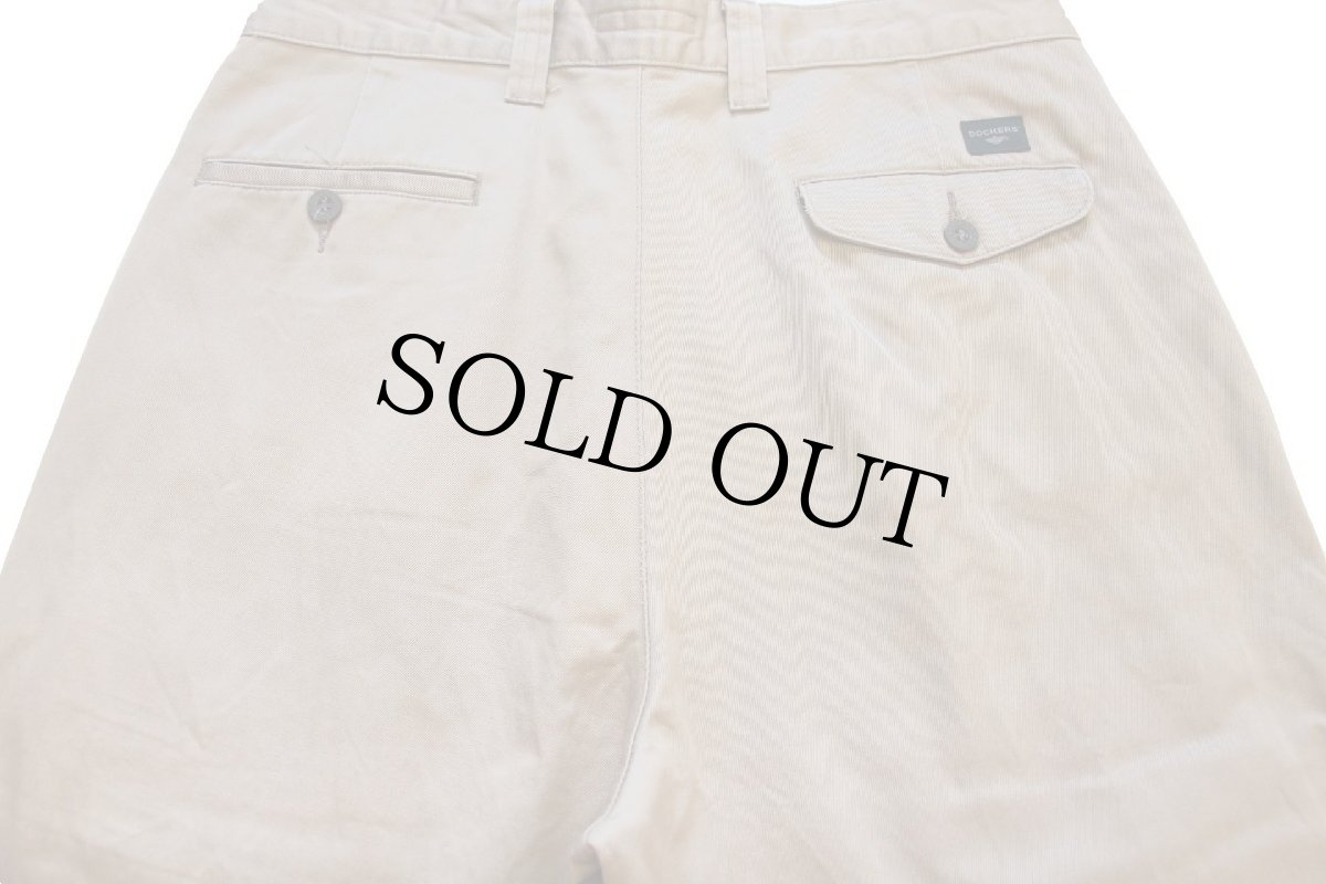 画像5: DOCKERSドッカーズ ツータック コットン チノパン カーキ w33 L30★Levi'sリーバイス (5)