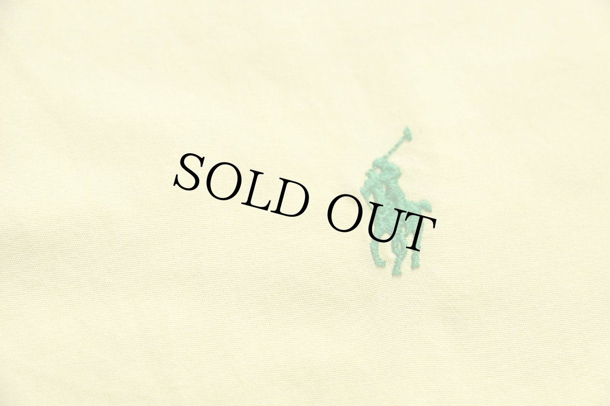 画像4: 90s ラルフローレン ワンポイント ボタンダウン コットンシャツ 薄黄★73 (4)