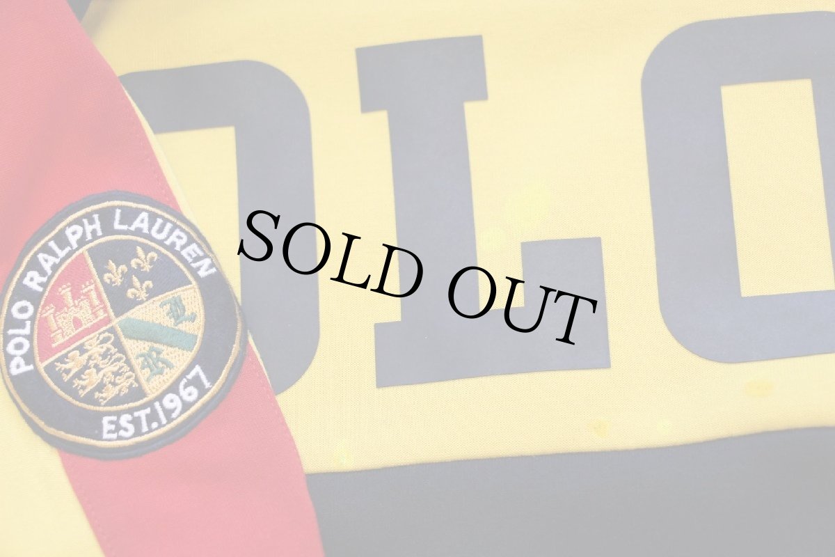 画像5: ポロ ラルフローレン パッチ付き マルチカラー 切り替え スウェットパーカー 紺×黄×赤×青 M (5)