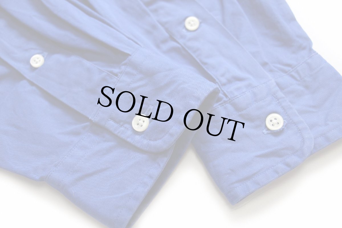 画像6: 90s ラルフローレン ワンポイント ボタンダウン コットンシャツ 青★67 (6)