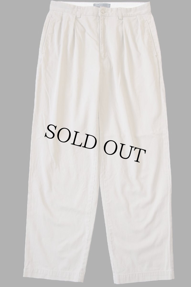 画像2: 90s メキシコ製 ポロ ラルフローレン ANDREW PANT ツータック コットン チノパン ベージュ w33 L30★227 (2)