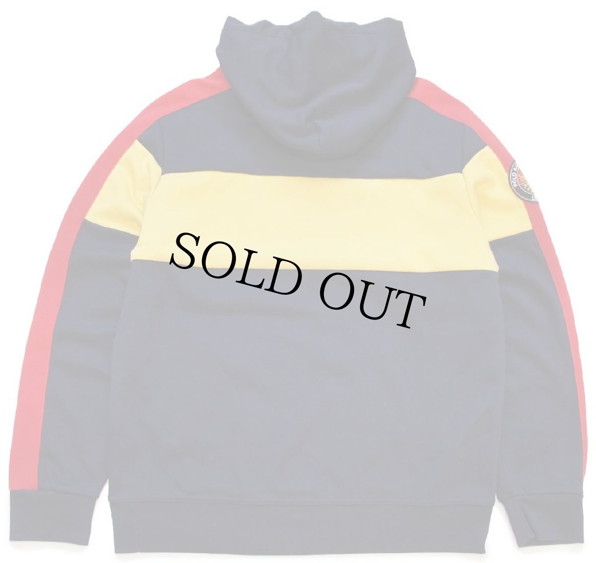 画像2: ポロ ラルフローレン パッチ付き マルチカラー 切り替え スウェットパーカー 紺×黄×赤×青 M (2)