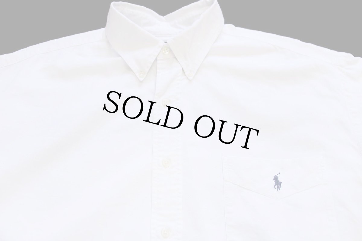 画像3: 00s ラルフローレン BIG SHIRT ワンポイント ポケット付き ボタンダウン オックスフォード コットンシャツ 白 XL★特大 (3)