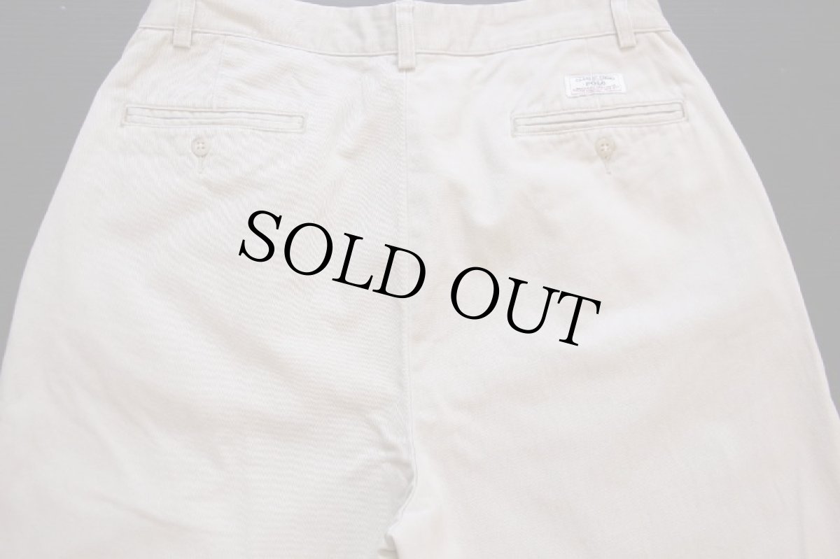 画像5: 90s メキシコ製 ポロ ラルフローレン ANDREW PANT ツータック コットン チノパン ベージュ w33 L30★227 (5)