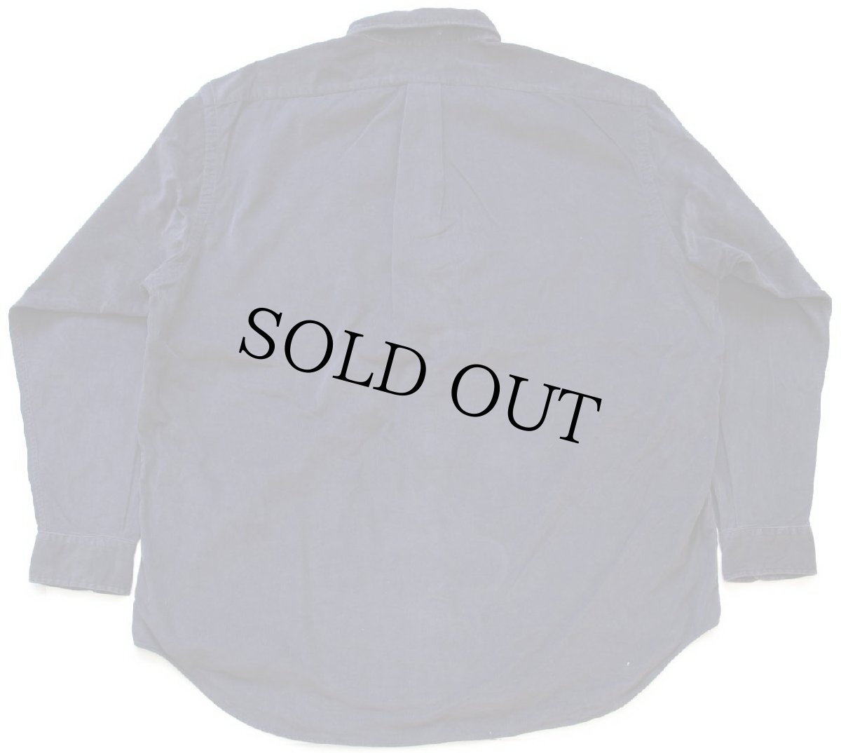 画像2: 90s ラルフローレン BLAIRE ワンポイント ボタンダウン コットン コーデュロイシャツ 紺 XL (2)