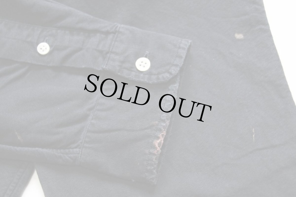 画像7: 00s ラルフローレン ワンポイント ボタンダウン オックスフォード コットンシャツ 黒 フェード L (7)