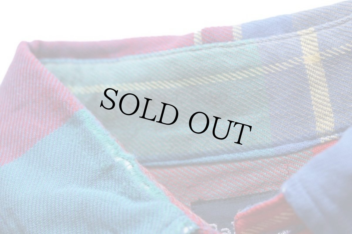 画像5: 90s ラルフローレン マドラスチェック ボタンダウン コットン ライトネルシャツ (5)