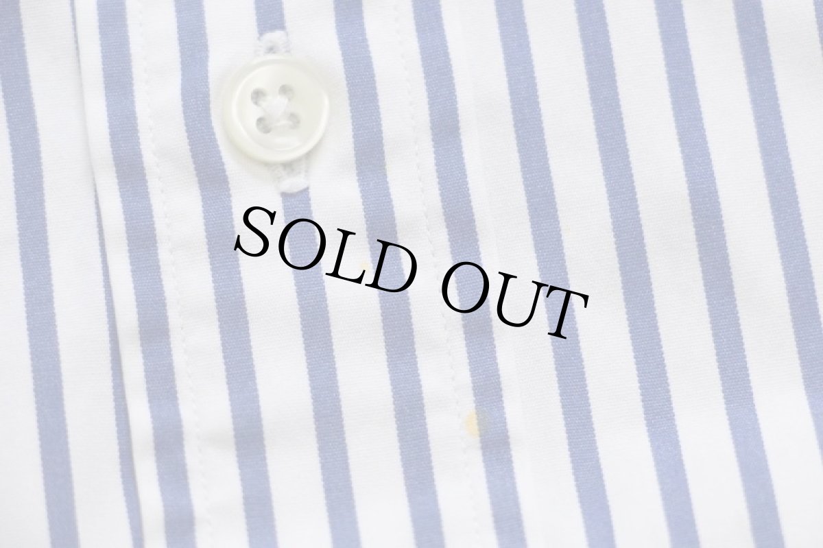 画像6: 90s ラルフローレン ストライプ ボタンダウン クレリック コットンシャツ ブルー×ホワイト M (6)