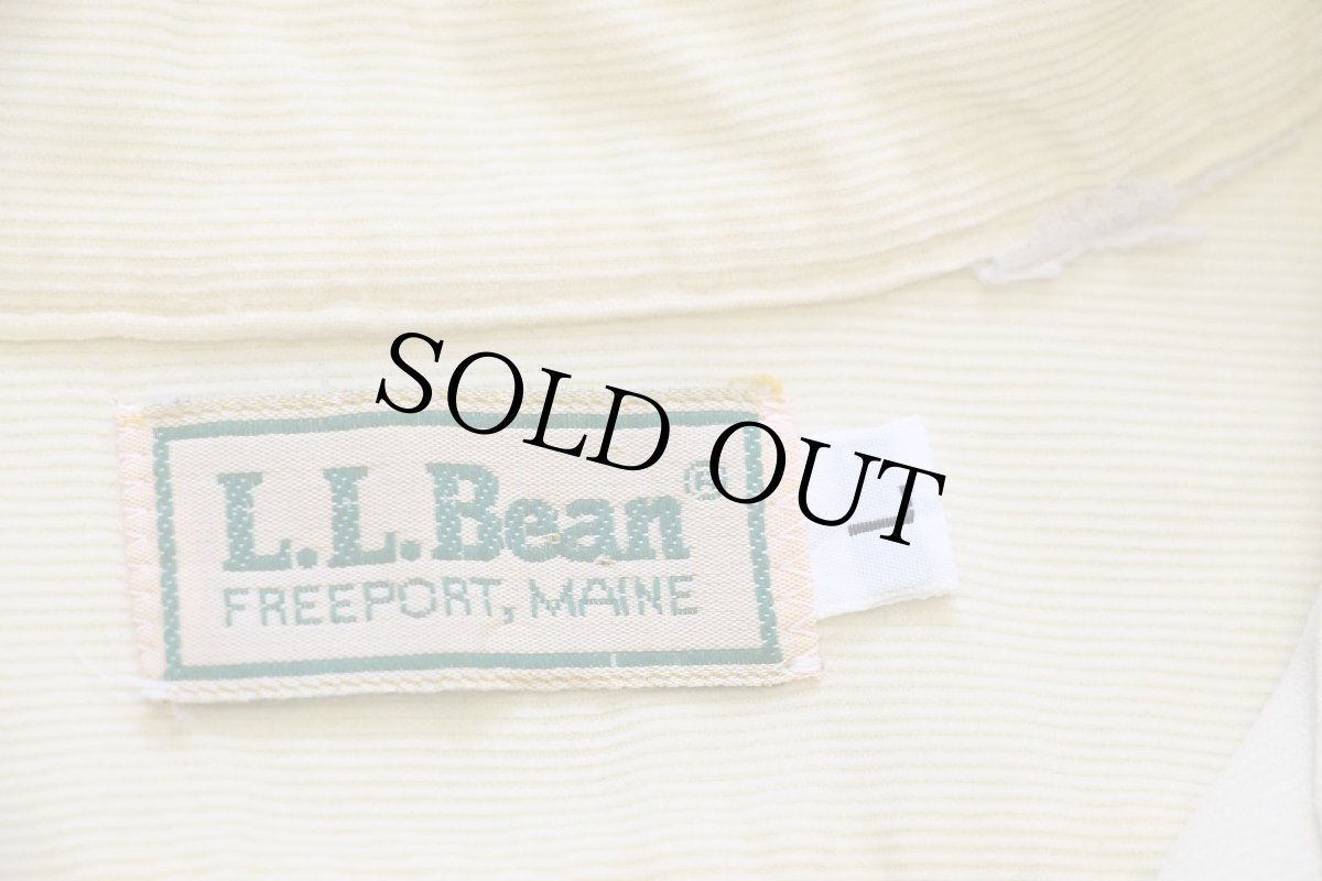 画像4: 80s L.L.Bean 無地 コットン コーデュロイシャツ 薄黄 L (4)