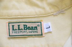 画像4: 80s L.L.Bean 無地 コットン コーデュロイシャツ 薄黄 L (4)