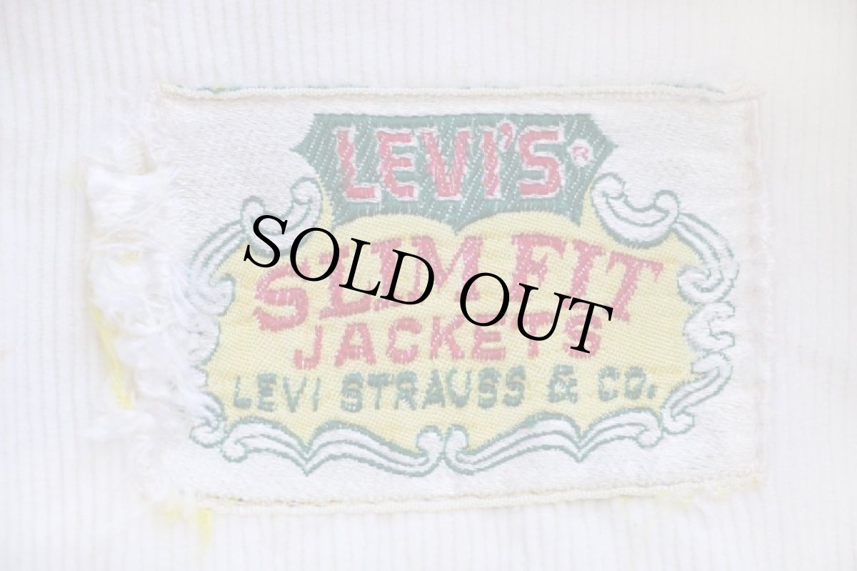 画像4: 60s LEVI'Sリーバイス BIGE SLIM FIT JACKETS コーデュロイジャケット ボロ アイボリー (4)