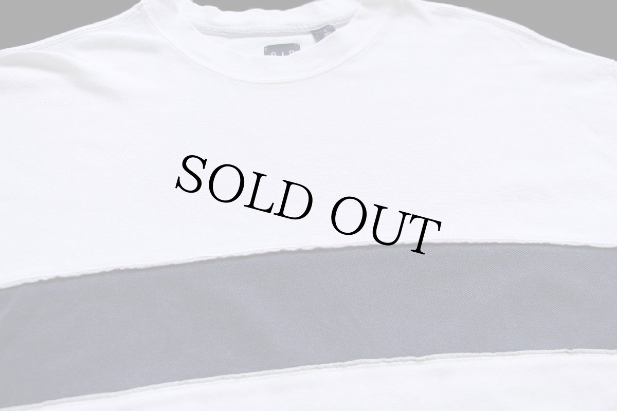 画像3: 00s GAPギャップ コットン 鹿の子 カットソー 白×紺 (3)