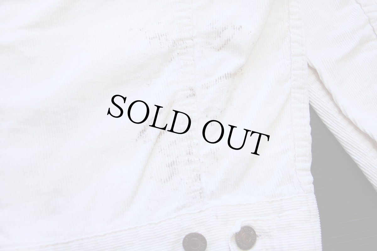 画像8: 60s LEVI'Sリーバイス BIGE SLIM FIT JACKETS コーデュロイジャケット ボロ アイボリー (8)