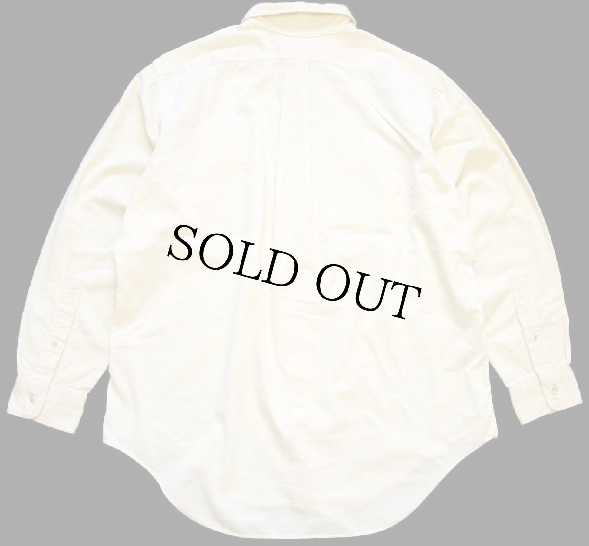 画像2: 80s L.L.Bean 無地 コットン コーデュロイシャツ 薄黄 L (2)