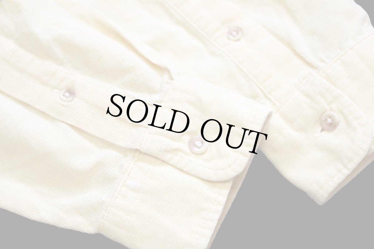 画像6: 80s L.L.Bean 無地 コットン コーデュロイシャツ 薄黄 L (6)