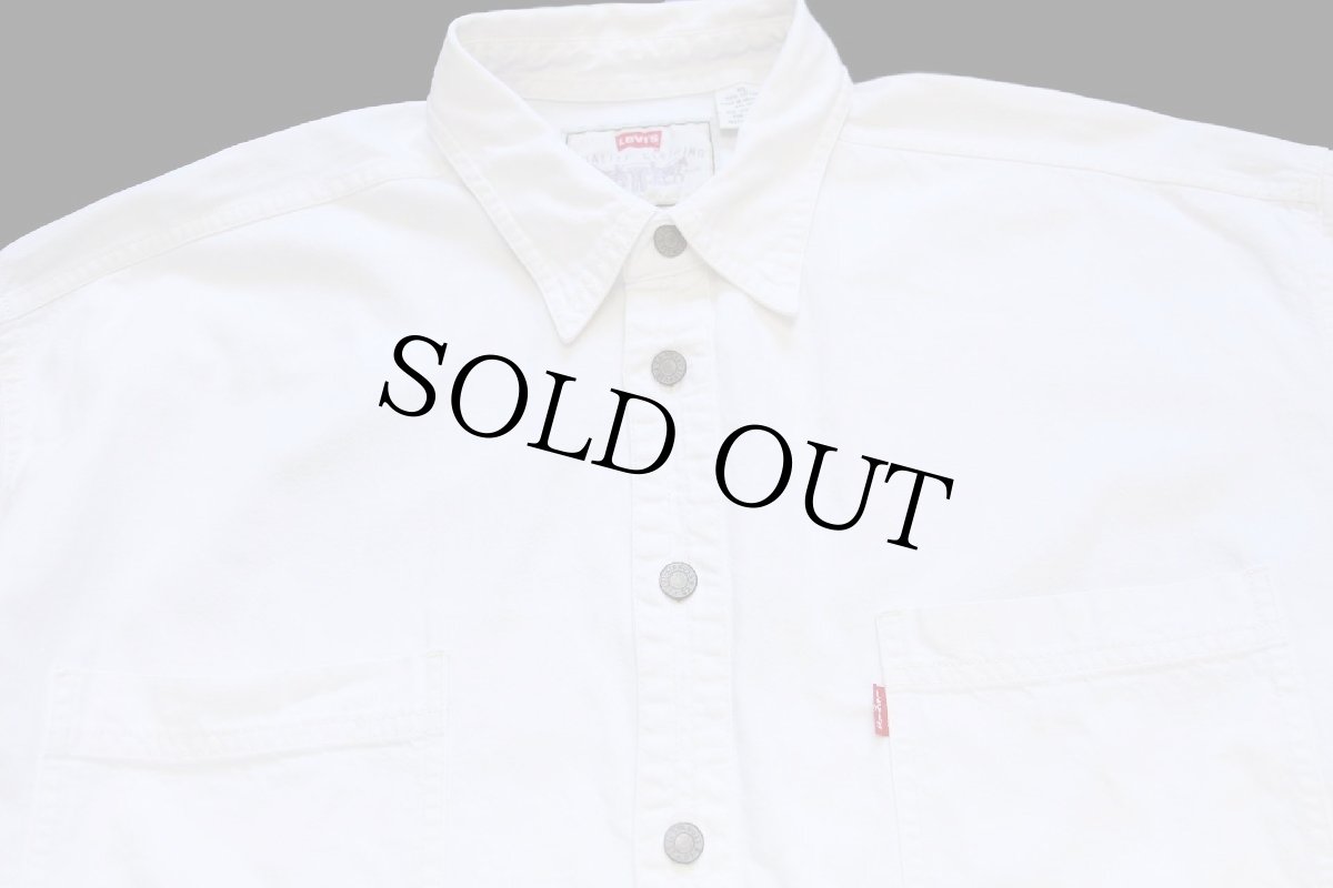 画像3: 90s Levi'sリーバイス カラーデニムシャツ 生成り XL (3)