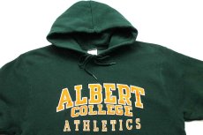 画像3: 90s USA製 ALBERT COLLEGE ATHLETICS スウェットパーカー 緑 M (3)