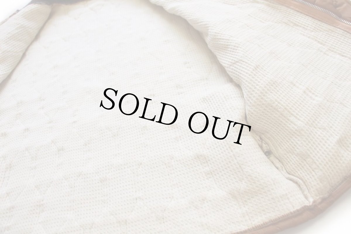 画像5: 60s UNKNOWN サーマルライナー ナイロン キルティングジャケット 茶 (5)