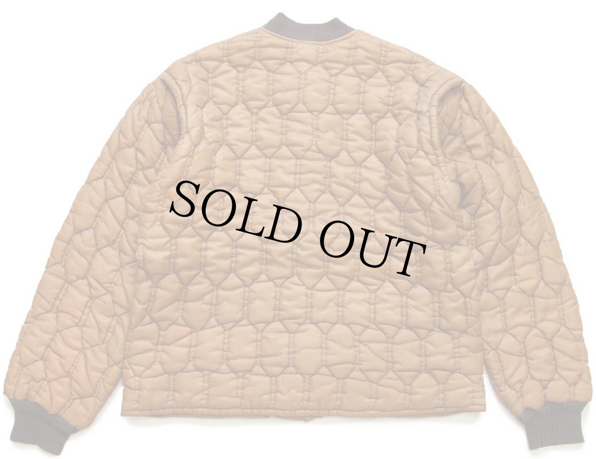 画像2: 60s UNKNOWN サーマルライナー ナイロン キルティングジャケット 茶 (2)