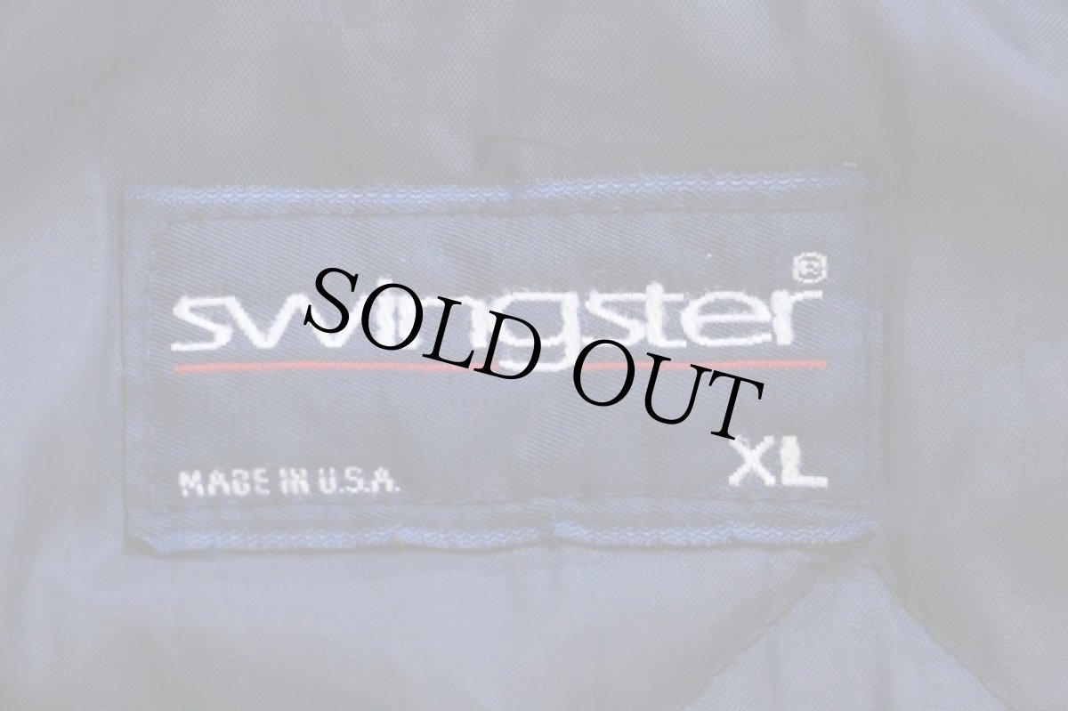 画像5: 90s USA製 swingster Snap-on ロゴ刺繍 ツートン 切り替え キルティングライナー ナイロンジャケット 紺×赤 XL (5)