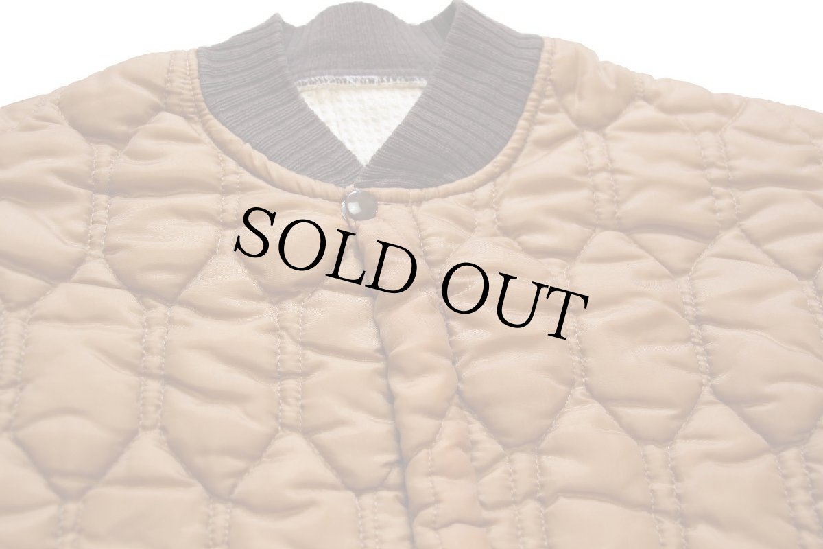 画像3: 60s UNKNOWN サーマルライナー ナイロン キルティングジャケット 茶 (3)