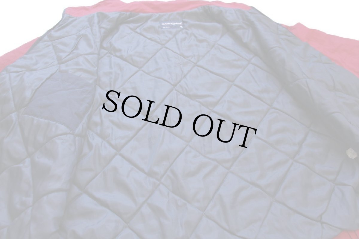 画像6: 90s USA製 swingster Snap-on ロゴ刺繍 ツートン 切り替え キルティングライナー ナイロンジャケット 紺×赤 XL (6)