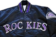 画像3: 90s USA製 STARTERスターター MLB COLORADO ROCKIES キルティングライナー ナイロンスタジャン 黒 XL (3)