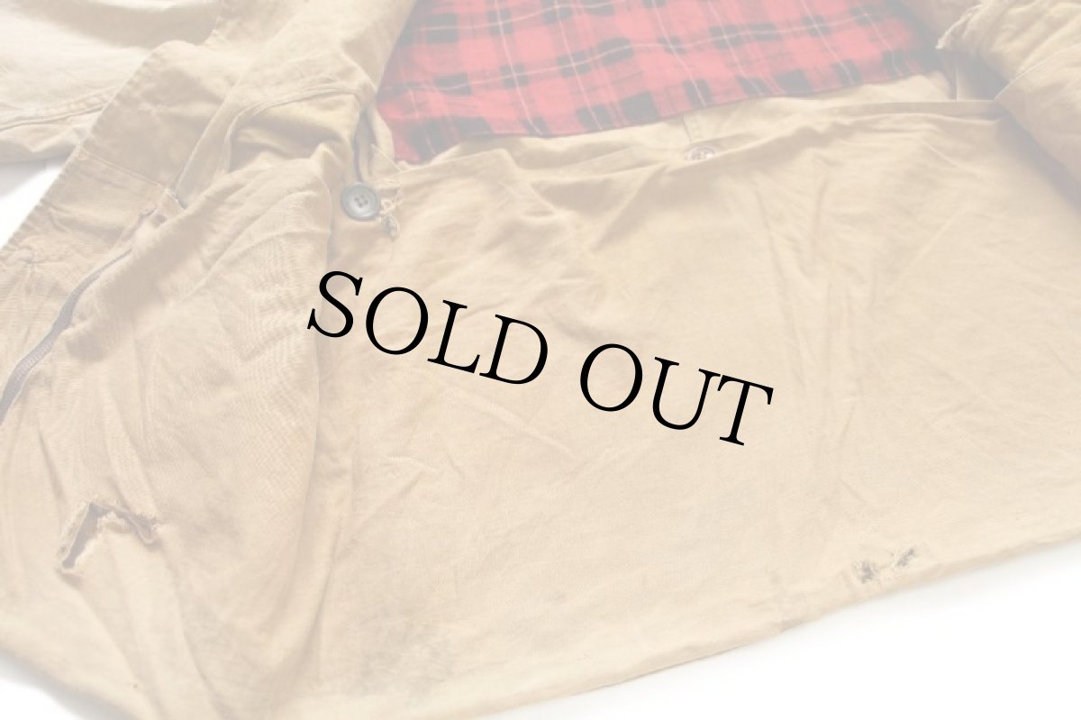 画像7: 50s RED HEADレッドヘッド ダック地 ハンティングジャケット 茶 フェード (7)