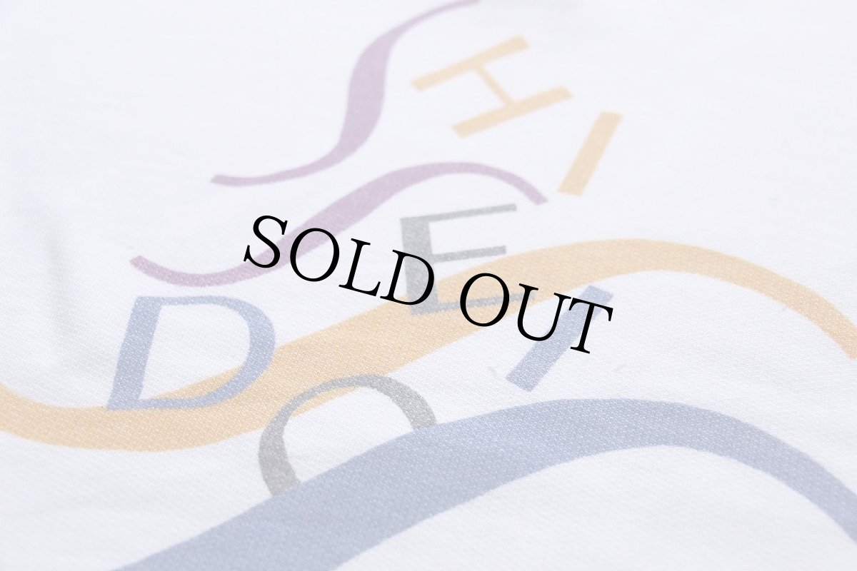 画像4: 80s SHISEIDO アート ヘンリーネック 半袖スウェット 白★資生堂 (4)