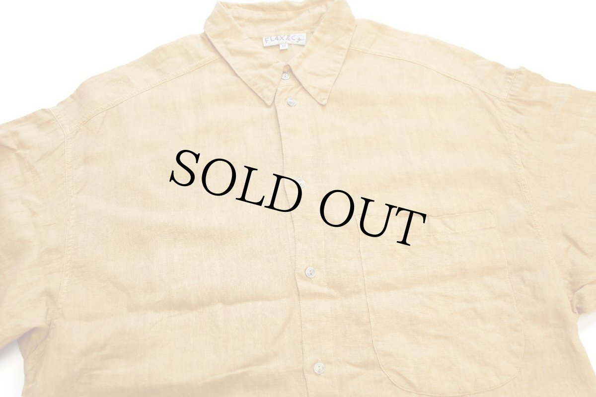 画像3: FLAX&CO 無地 リネンシャツ 黄土色★特大 (3)