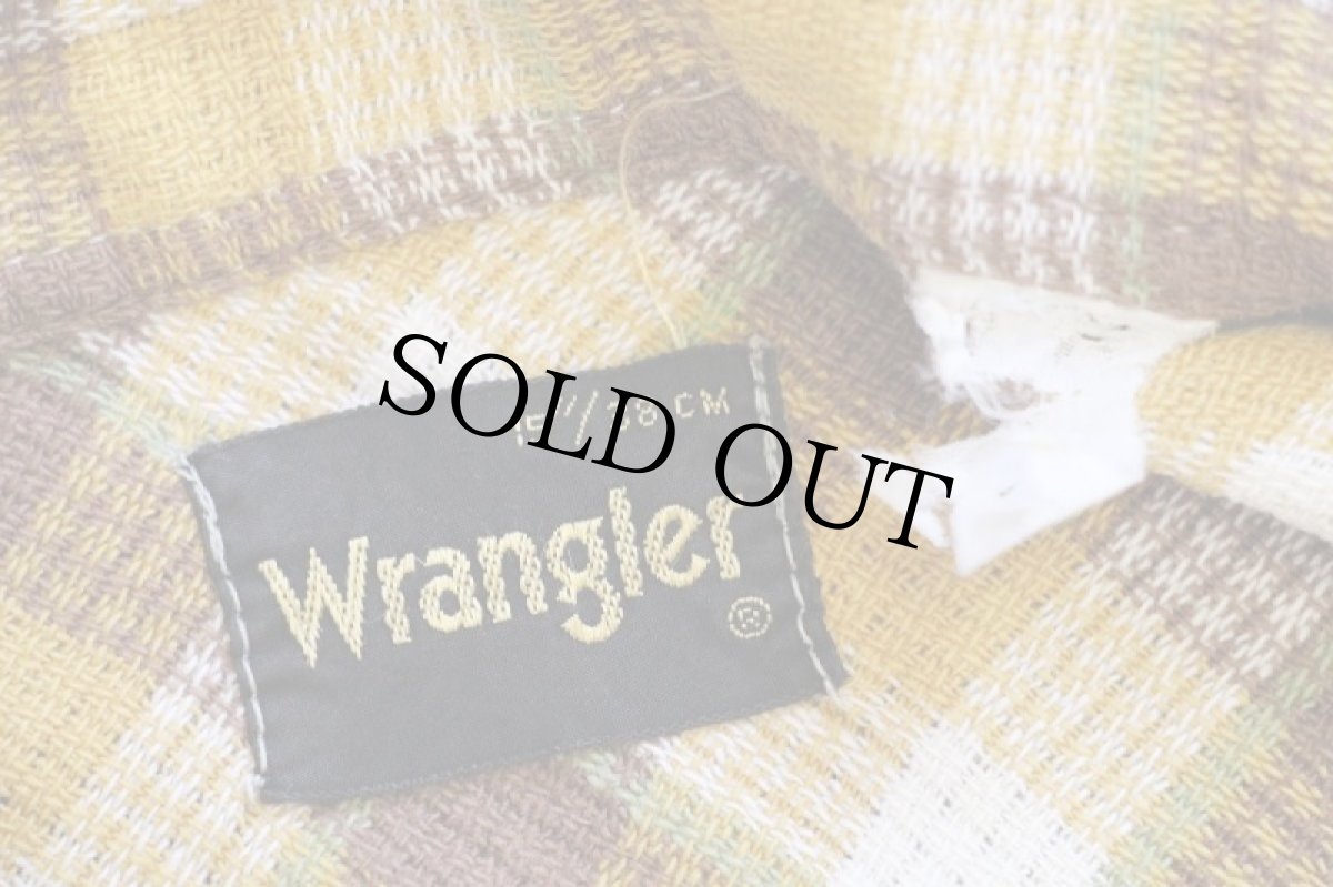 画像4: 80s Wranglerラングラー チェック 織り柄 ボタンダウン コットン フランネルシャツ (4)