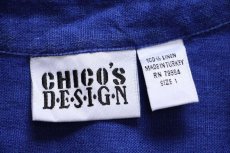 画像4: 90s トルコ製 CHICO'S DESIGN 無地 リネンシャツ ブルー 1 (4)