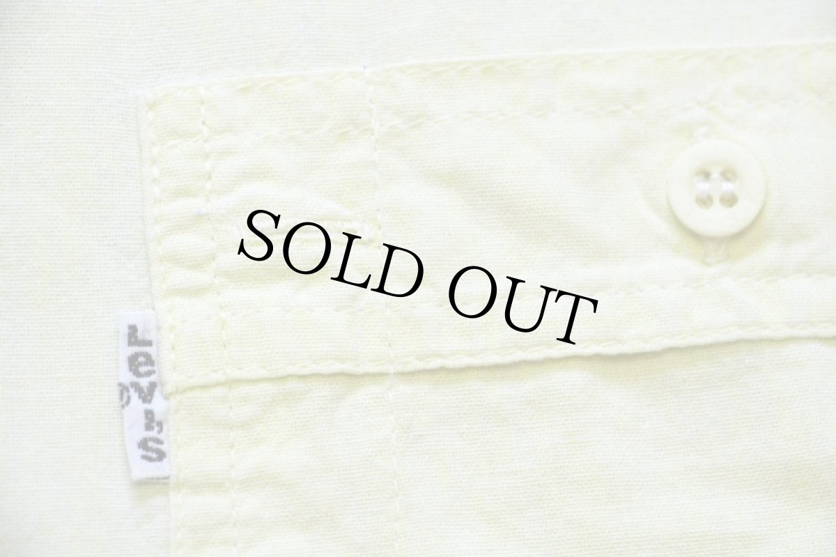 画像5: 90s Levi'sリーバイス 無地 コットンシャツ パステルカラー ライトイエロー★ユーロ (5)