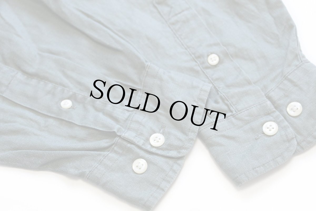 画像6: 90s AKA EddieBauerエディーバウアー 無地 ボタンダウン リネンシャツ グリーン (6)