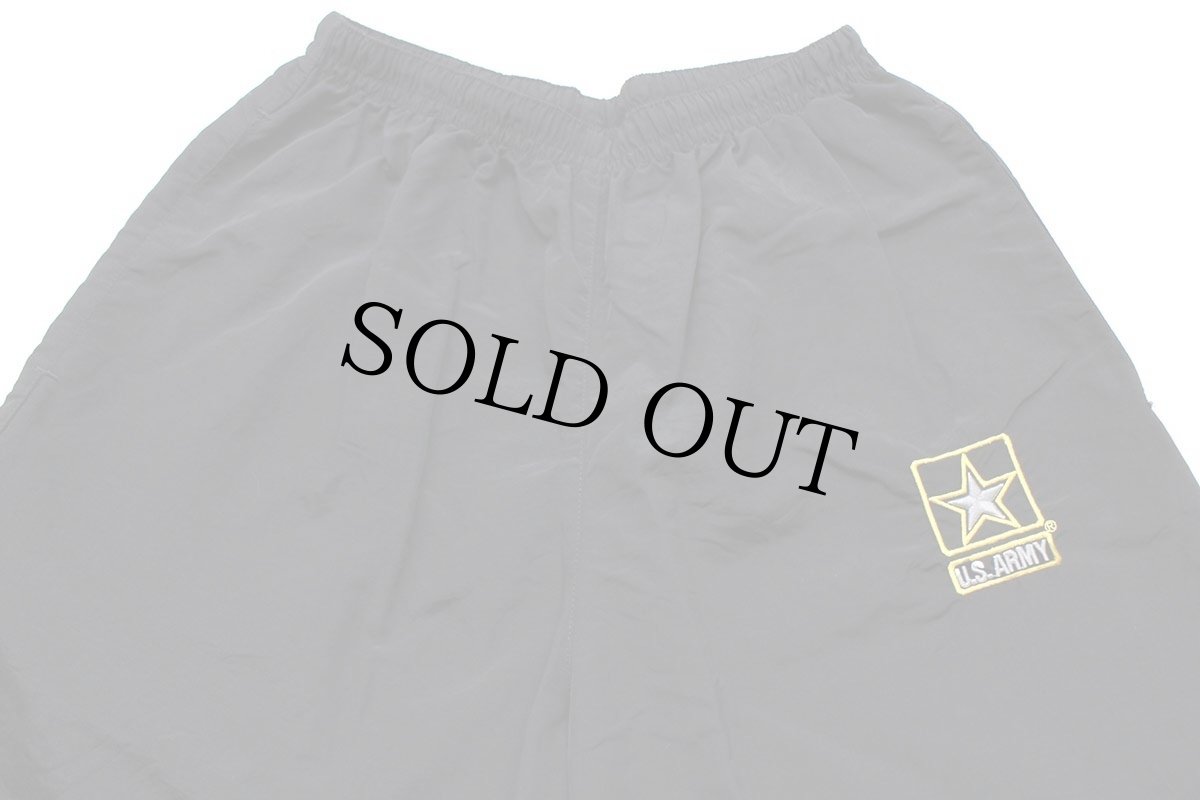 画像4: 11 米軍 U.S.ARMY ロゴ刺繍 APFU トレーニング ナイロンパンツ 黒 M/S★01 (4)